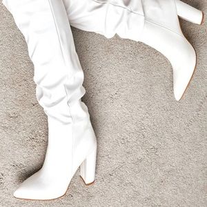 Knee High White Boots